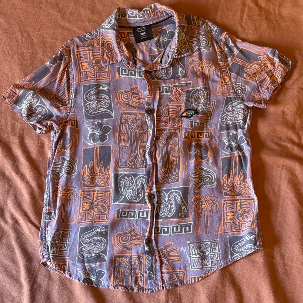 Rip Curl Vibrant island block print Button-Down Shirt